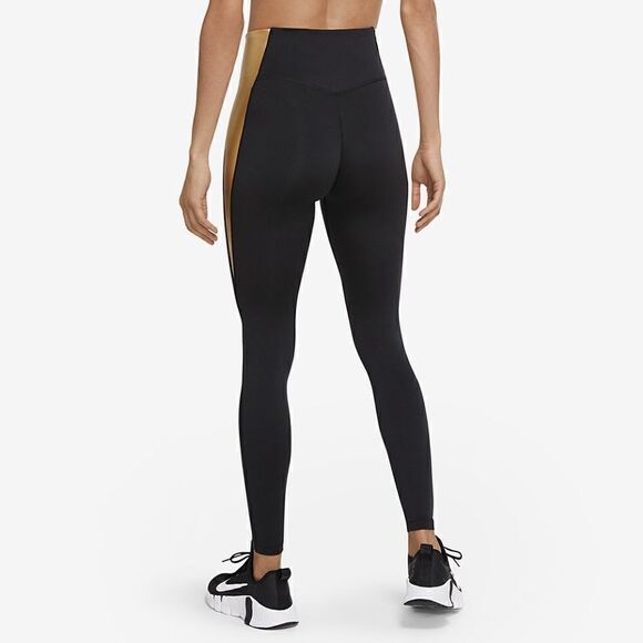 Nike Pro One Tigh Epic Luxe Leggings Tights Black Gold CU5020-010 Women's New - Picture 13 of 16